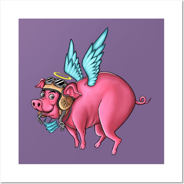 Angel Pig Wall Art by DMD Art Studio